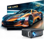 4K Smart Projector 5G WiFi, Native 1080P Ultra HD kodukino projektor koos Android TV Bluetooth WiFi, 800ANSI k&otilde;rge heledusega v&auml;ljas filmiprojektor telefoni jaoks, tugi Netflix, Prime Video, YouTube