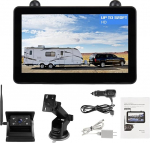 Magnetiline p&auml;ikesepoolne traadita tagurduskaamera 7-tollise IPS puuteekraaniga, IP69 veekindel, 1080P 9900mAh laetav tagurduskaamera matkaauto, haagissuvila, veoauto jaoks