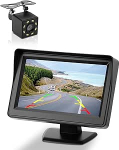 SUPAREE 4,3-tolline 1080P tagurduskaamera koos monitoriga Parkimisabi tagumine kaamera j&auml;relpaigaldamine koos kaabliga TFT LCD monitoriga ja sigaretis&uuml;&uuml;taja l&uuml;liti Transporteri veoauto maasturi jaoks IP68 veekindel