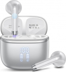 Bluetooth k&otilde;rvaklapid, juhtmevabad Bluetooth 5.4 k&otilde;rvaklapid 4 ENC m&uuml;ravastase mikrofoniga, 40H m&auml;nguaeg LED-iga, IP7 veekindlad k&otilde;rvaklapid t&ouml;&ouml;ks/&otilde;ppimiseks/vaba aja veetmiseks, h&otilde;bedane