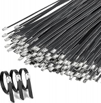 Raske roostevabast terasest kaablisidemed, metallist kaablisidemed sise- ja v&auml;litingimustes kasutamiseks, mustad kaablisidemed, turvaline &uuml;hendus aia, toru, talu, elektri, kaabli jaoks (200 t&uuml;kki, 15 cm)