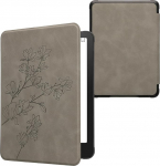 kwmobile H&uuml;lle kompatibel mit Amazon Kindle Paperwhite (2024)/Colorsoft H&uuml;lle - Kunstleder Cover - Magnolien Grau
