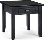 SIMPLIHOME Artisan Side Table, Pine Wood Material, Black, 21 Inch