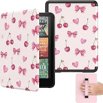 MoKo H&uuml;lle f&uuml;r 7" Ebook Reader (12. Gen-2024) und E-Reader 2024/2025, Leichte H&uuml;lle mit Handschlaufe Auto Wake/Sleep f&uuml;r Ebook Reader 2024, Nicht f&uuml;r TCL Remarkable Kobo, Kirschbogen