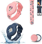 2 Pack veekindel randmepael lastele AirTag Armas Cartoon Reguleeritav IP53 Silikoon peidetud Apple Air Tag hoidja pehme silikoonist kaitsev &uuml;mbris Anti-lost GPS Tracker