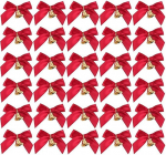 Glibrillody 30 St&uuml;ck kleine rote Weihnachtsschleifen mit Glocke, Dekoration, Weihnachtskr&auml;nze, Schleifen, Weihnachtsbaum, Punkte, Schleifen, B&auml;nder f&uuml;r Girlande, Hochzeit, Zuhause, Party (rot)