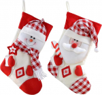 WeRChristmas Snowman Tartan j&otilde;ulusokk 49cm valge / punane