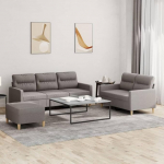 Homgoday 3-teiliges Sofaset mit Kissen in Taupe aus Stoff, M&ouml;bel-Set f&uuml;r Schlafsofa, Wohnzimmer, Sofa, modernes Sofa f&uuml;r den Au&szlig;enbereich, f&uuml;r den Au&szlig;enbereich, Modell 3201615
