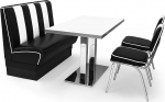 m&ouml;belland24 American Diner Viber2 Bench 120 cm + Diner Table + 2 x Retro Chairs