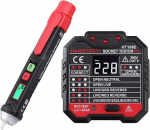 Proster Non-Contact Voltage Tester Pen and Socket Tester Set with LED Torch Pre-Installed Battery with Sound and Light Alarm
