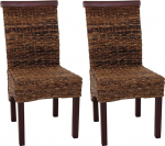 2x Dining Chairs, Wicker Chair, Chair M45, Banana braid, bright without cushion