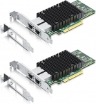 10Gtek [2 Pack 10Gb PCI-E v&otilde;rgukaart, Dual Copper RJ45 Port, Intel X540 Controller, PCI Express Ethernet LAN adapter Support Windows Server/Windows/Linux/ESX, V&otilde;rdle Intel X540-T2-ga