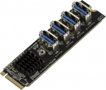 KALEA-INFORMATIQUE M2 PCIe M Key replikatsioonikaart 4x1 PCIe pordile PCIe USB Riseri &uuml;hendamiseks