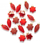 Heitmann Deco Klaasist j&otilde;ulukuusekaunistused J&otilde;ulukujundused T&auml;hed ja koonused J&otilde;ulukaunistus 17-st komplektist Punane