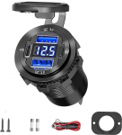 72 W USB pistikupesa 12 V 5 in 1 autolaadijapesa koos sisse/v&auml;lja l&uuml;litiga LED voltmeeter 3 laadimisportiga RV paadi meres&otilde;idukile