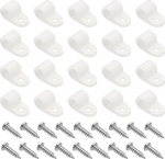 hankimise kaart 100 kaabliklambri pakett 3/8-tolline R-t&uuml;&uuml;pi nailonist kaabliklamber traadiklamber k&ouml;ie kinnitamine kaabli kinnitamise klambrid koos kruvidega juhtmete haldamiseks, valge