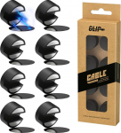 Viaky kaabliklambrid [8 Pack], magnetiline kaablihoidja tugeva kleepuva metallplaadiga, juhtmekorraldaja, mobiiltelefoni laadimiskaabli korraldaja koju, kontorisse, autosse, &ouml;&ouml;kapile, must (5mm)