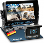 VSG 24 tagurduskaamera 7-tolline HD Professional Set koos IP69K kaamera, monitori, kaabliga - veekindel &ouml;&ouml;vaatlus 12V-24V lihtne paigaldus / vastupidav tagurduss&uuml;steem auto haagissuvila veoauto haagiste jaoks