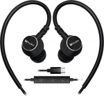 Hmusic spordik&otilde;rvaklapid mikrofoniga juhtmega, USB Type C metallist k&otilde;rvaklapid k&otilde;rvaklappidega k&otilde;rvaklappidega k&otilde;rvaklappidega spordi, jooksmise, treeningu, treeningu, j&otilde;usaali jaoks (must)