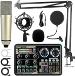 Podcast-mikrofonikomplekt, koos U87 suure membraaniga kondensaatormikrofoniga, h&auml;&auml;levahetajaga ja varustusega live-esinemisteks, salvestamiseks, PC, karaoke-peodeks ja m&auml;ngude h&auml;&auml;lega