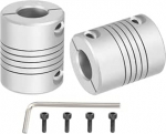 hankekaart Flexible Kupplungen, 10 mm kuni 12 mm, Gelenkverbinder aus Aluminiumlegierung, flexible Wellenkupplungen, Motorkupplung mit Schraubenschl&uuml;ssel f&uuml;r 3D-Drucker, CNC-Maschinen, DIY-Encoder