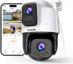 Tenda CH9 6MP Dual Lens Camera with AI Vehicle Detection, 3MP + 3MP Outdoor Surveillance Camera with Colour Night Vision, Two-Way Audio, IP65, WiFi 6, 512GB Memory, Alarm & App Control