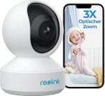 Reolink 5 MP PTZ Wi-Fi turvakaamera siseruumides, 2,4/5 GHz Wi-Fi beebimonitor inimese/looma tuvastamisega, automaatne j&auml;lgimine, 3X optiline zoom, kodune turvakaamera vanematele lastele, 2-suunaline heli, E1 zoom
