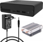 GeeekPi DeskPi Pro V3 Case 2.5 tolli SATA HDD/SSD NAS Storage Kit, Raspberry Pi Set-Top Box koos Ice Tower Cooleriga, 24W 12V 2A toiteallikas Raspberry Pi 4 Model B 2GB 4GB 8GB (RPi Board ei kuulu komplekti)