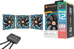 Thermaltake Riing12 Led RGB ventilaator 256 v&auml;rvi 120 mm koos l&uuml;litiga - must (3 tk)