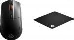 SteelSeries Rival 3 Wireless - Juhtmevaba m&auml;nguhiir - &uuml;le 400 tunni aku kestvusega ja QcK+ - m&auml;nguhiirematt - kangas - kummist alus - must (450 mm x 400 mm x 2 mm)
