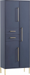 Schildmeyer Kent 701829 K&otilde;rge kapp, kesk&ouml;&ouml;sinine/kuldne, 67,1 x 33,1 x 184,3 cm