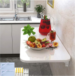 Ujuv seinale kokkupandav laud arvutilaua multifunktsionaalne ruumi s&auml;&auml;stev laud (valge, 120x30cm)