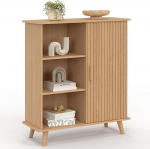IDMarket - 3 riiuli ja kapiga k&uuml;lgbuffet 70 cm Juliette efektiga liistud ja puitliistud