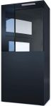 Vladon Movie Standing / Hanging Display Cabinet Matte Black High Gloss Modern Glass Display Case (W x H x D): 50,5 x 111 x 32,5 cm