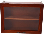 1 x Mini puidust kuvarikapp Bambusest leivakapp l&auml;bipaistva esiaknaga t&ouml;&ouml;laud Tassilaua stend Vintage Collectible Display Case puidust riiul kodupoe jaoks