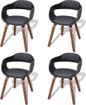VidaXL Chaise de salle &agrave; manger 4 tk Cadre en bois Cuir synth&eacute;tique