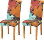Thanksgiving S&uuml;gis Maple Leaf Chair Covers Set for Dining Room Stretchy Dining Room Chair Slipcover Restaurant Hotel Removable Washable Kitchen Chair Slipcover