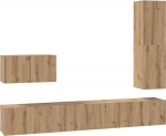 TV Schrank,TV-Schrankset mit Schubladen 4 pcs Artisan-Eiche Holzwerkstoff,TV Board H&auml;ngend Schrank Fernsehschrank TV Bank Wohnzimmer M&ouml;bel Modern Wandschrank f&uuml;r Wohnzimmer Schlafzimmer