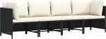 Modulares Ecksofa Poly Rattan Garten Lounge Set, Ecksofa mit abnehmbaren Kissen als modulares Gartensofa in Grau