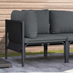 Anthrazitfarbenes Outdoor-Sofa-Set 2-TLG mit Stahlrahmen und Kissen als Gartenm&ouml;bel in den Ma&szlig;en 80x80x71 cm