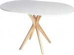 RAGABA Ovaalne s&ouml;&ouml;gilaud Small 100 x 75 cm, X-raamiga, s&ouml;&ouml;gilaud 4 inimesele, t&auml;ispuidust, kaasaegne, ruumis&auml;&auml;stlik, valge