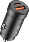 Budi - PD+QC3.0 mini autolaadija - 30W Smart Quick Charge, 2 pesa (USB-A ja USB-C)