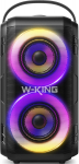 W-KING Bluetooth-k&otilde;lar 2 t&auml;issagedusliku draiveriga - Superbass, Bluetooth Box Music Box Party k&otilde;lar 80W ja LED-valgustusega, 105 dB heli, IPX5, 24 tundi, U-ketas, TF-kaart, AUX, EQ
