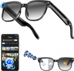 Hwagol AI Smart Glasses 800W kaamera koos pildistabilisaatoriga, HD resolutsiooniga prillid koos kaameraga, toetab video salvestamist / muusika taasesitust / helisalvestust / Bluetooth-k&otilde;nesid / GPT objektiivi tuvastamist