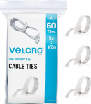 VELCRO br&auml;ndi kaablisidemed Heavy Duty 60 Pack Bulk Pack 1/2 "Tugev korduvkasutatav kaablijuhtimine kaabli komplekteerimine koju, kontorisse ja andmekeskustesse