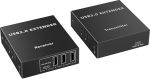 PremiumCord 4-pordiline USB 3.0 pikendaja &uuml;le Cat5e/Cat6/Cat6A kuni 100m, 5Gbps, RJ45, Ethernet, metallist korpus, must