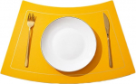 AMDXD 4er Set Tischsets Weihnachten Modern Quadratisch, PU Leder Platzset Weihnachten Abwischbar Umkehrbar Zweifarbig Einfarbig Golden Linien, Tischuntersetzer Abwaschbar Gelb Hellgrau, 30x50CM