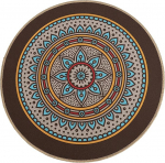 AMDXD Tischset Weihnachten Vintage Rund 4er Set, Gummi+Polyester Platzset Weihnachten Vintage Rund mit Mandala Muster Anti-Rutsch, Tischmatte Weihnachten Kaffee f&uuml;r K&uuml;che Hause Restaurant, 38CM