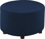 &Uuml;mmargune Ottoman Slipcover Stretch, paksendatud ruuduline Spandex tool Cover eemaldatav pedaal kaitsev kate elutoa jaoks Marine X Large