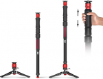 IFOOTAGE Cobra 3 Strike A150S Monopod with Feet, Professional Monopod for Travel Camera, Pedal Locking, One Click Design, for VCR, DSLR, Nikon Sony, Max Load 5kg